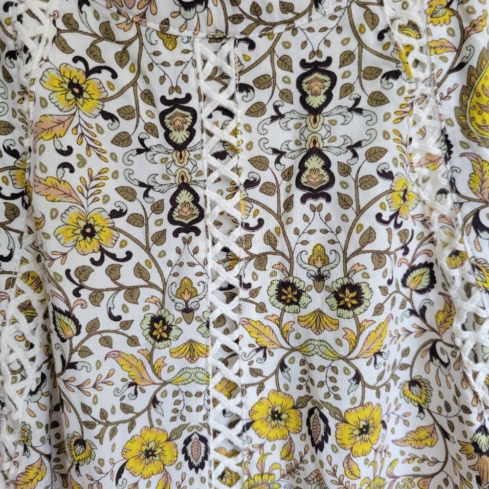 Abel The Label Yellow Floral Halter Dress Size Medium - Picture 8 of 8
